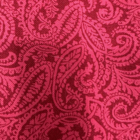 LL Bean Shirt Womens XL Red Paisley Wrinkle Resist Button Front 100% Cotton - Picture 7 of 11